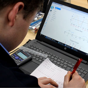 Female student at computer