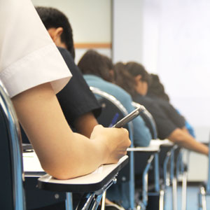 Students sitting exams